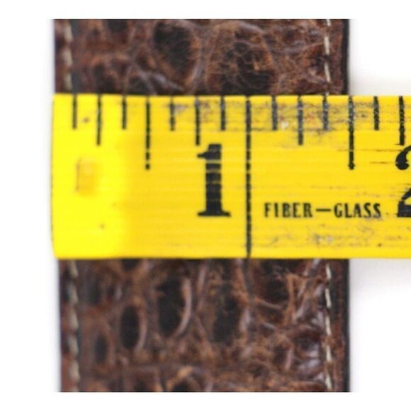 Torino CROCO BROWN GENUINE LEATHER 1.5"Wd CASUAL DRESS MEN'S BELT Sz 46 (P31 - Picture 10 of 16